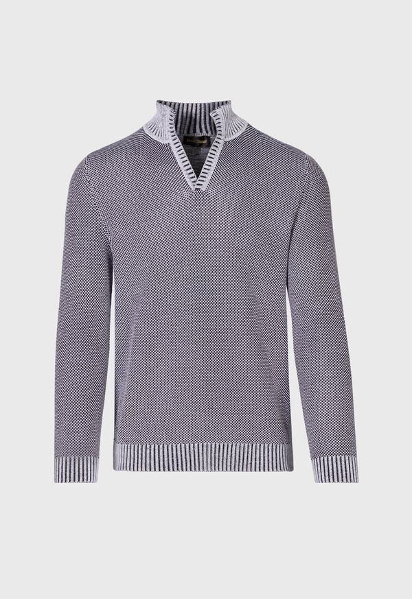 Paul Stuart Birdseye Open Collar Sweater, image 1