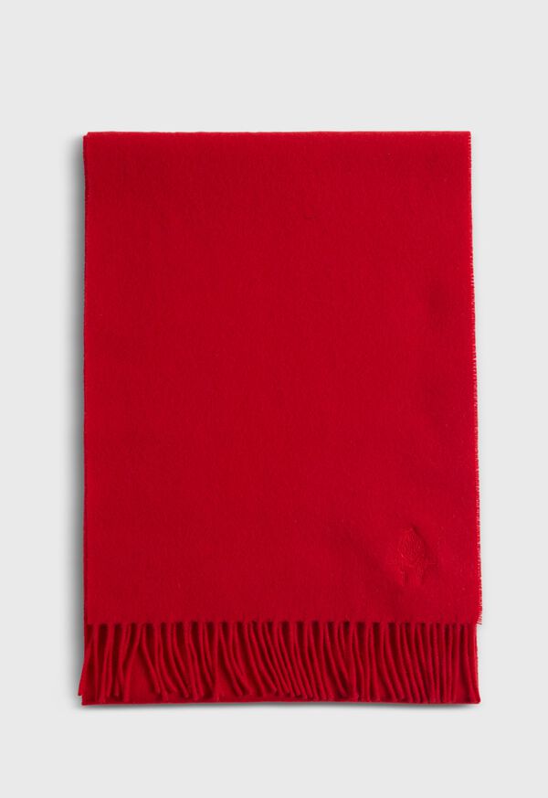 Paul Stuart Cashmere Scarf with Man on the Fence Logo, image 3