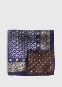 Paul Stuart Medallion Reverse to Dot Pocket Square, thumbnail 1