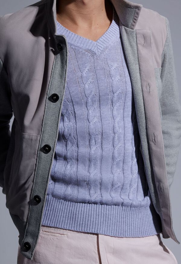 Paul Stuart Cotton Cable V-Neck Pullover, image 2