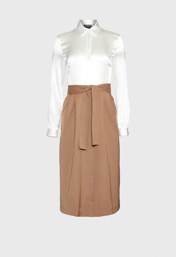 Paul Stuart Contrast Silk Shirt Dress, image 1