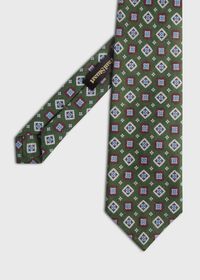 Paul Stuart Printed Linen Medallion Tie, thumbnail 1