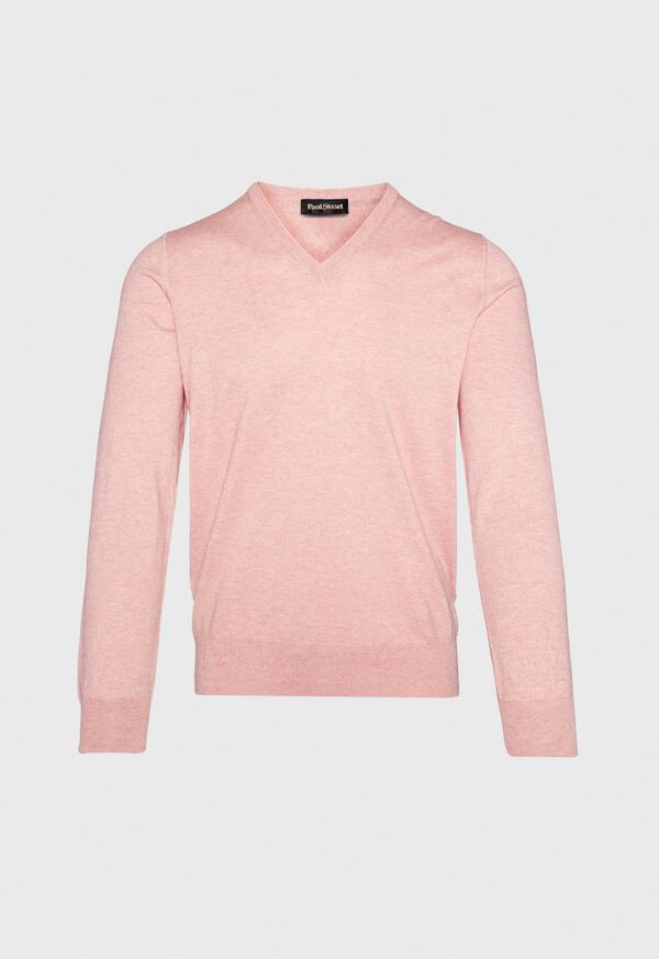Paul Stuart Cotton and Cashmere V-neck Sweater, image 1