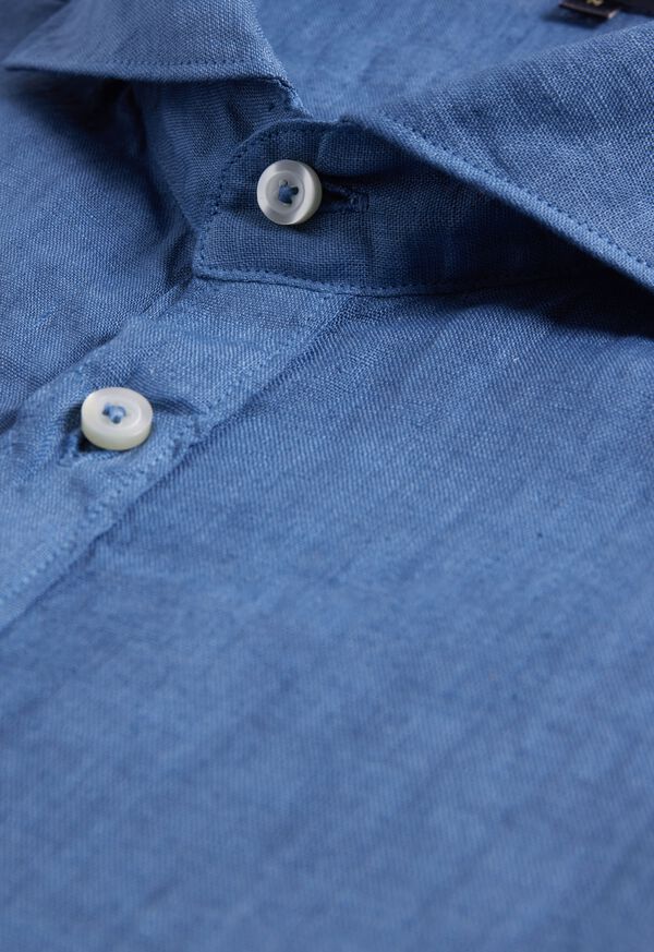 Paul Stuart Linen Half Placket Sport Shirt, image 3