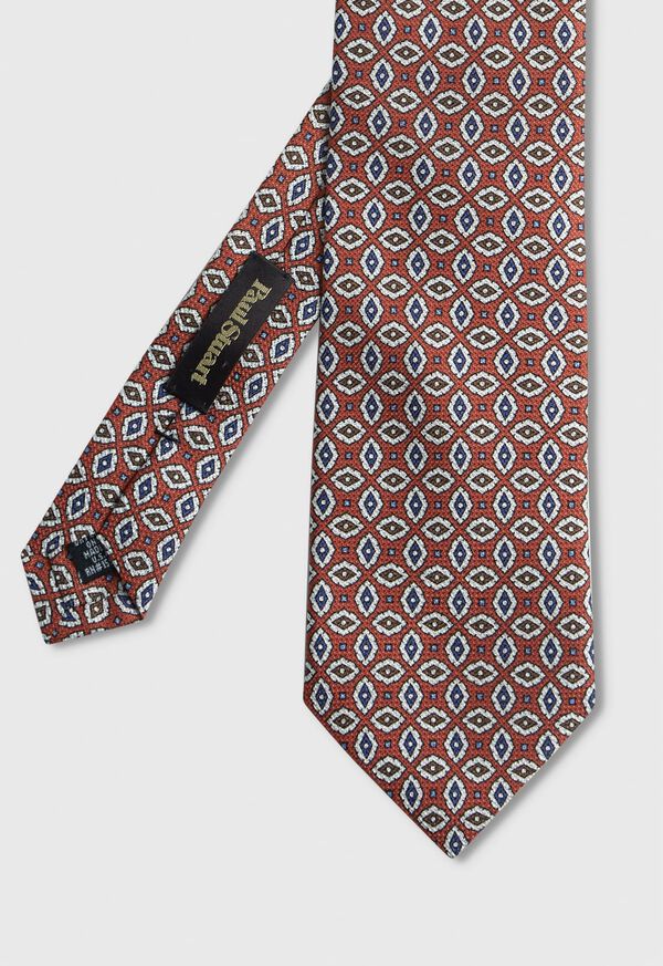 Paul Stuart Printed Silk Jacquard Diamond Tie, image 4