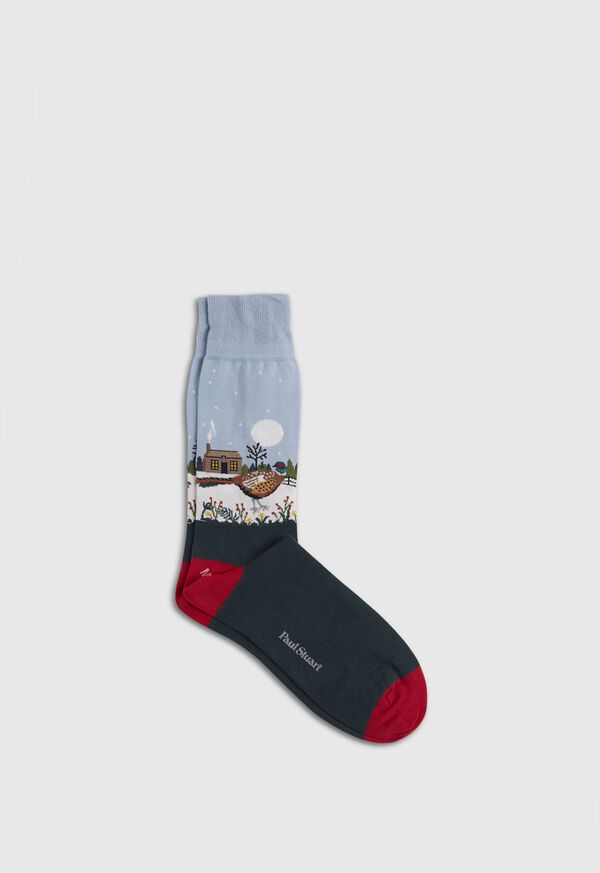 Paul Stuart Pheasant Scene Sock, image 1