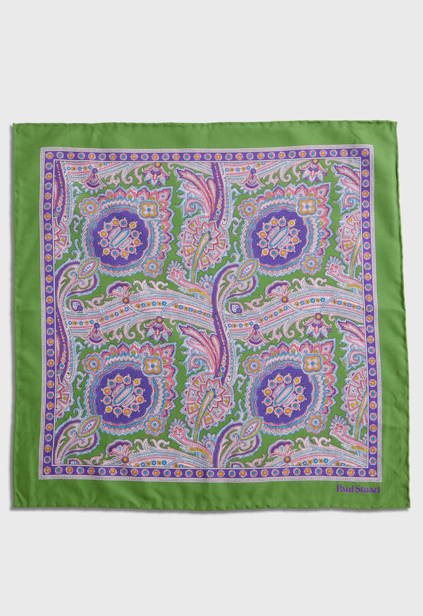 Paul Stuart Silk Twill Paisley Pocket Square, image 2