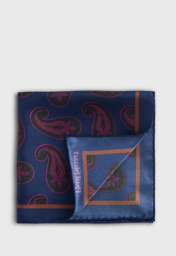 Paul Stuart Paisley Print Pocket Square, image 1