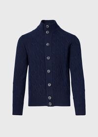 Paul Stuart Wool and Cashmere Cable Knit Cardigan, thumbnail 1