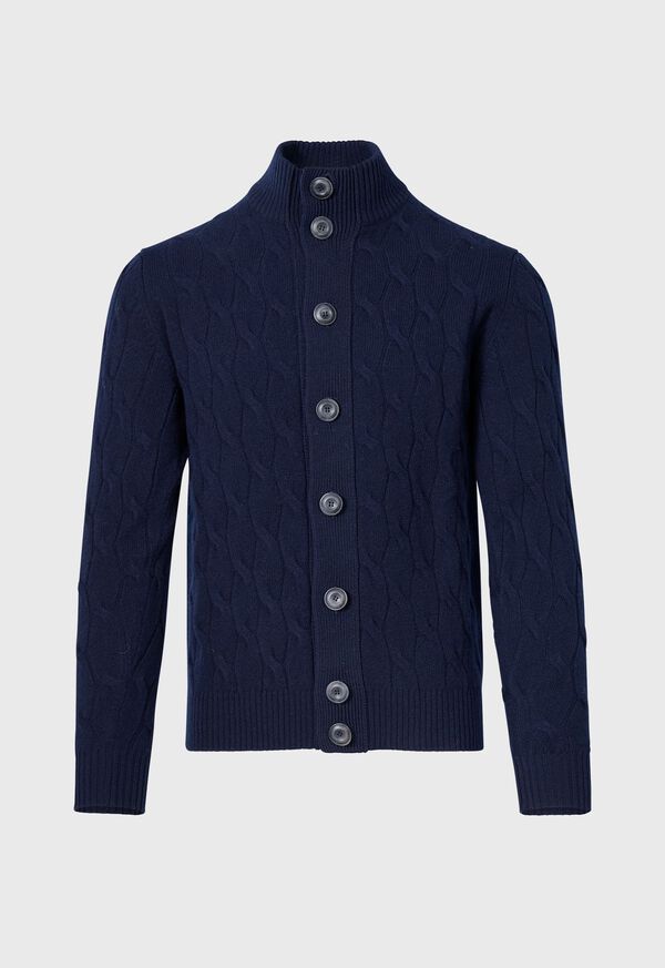 Paul Stuart Wool and Cashmere Cable Knit Cardigan, image 1