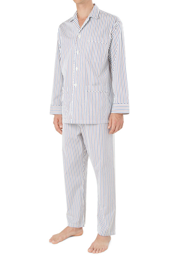Paul Stuart Red and Blue Wide Stripe Pajamas, image 1