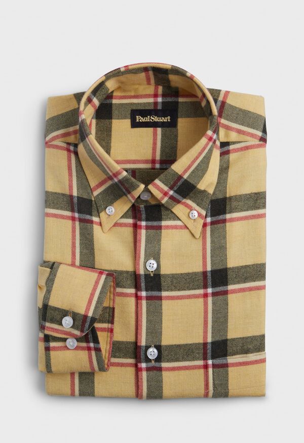 Paul Stuart Cotton Big Plaid Flannel Sport Shirt