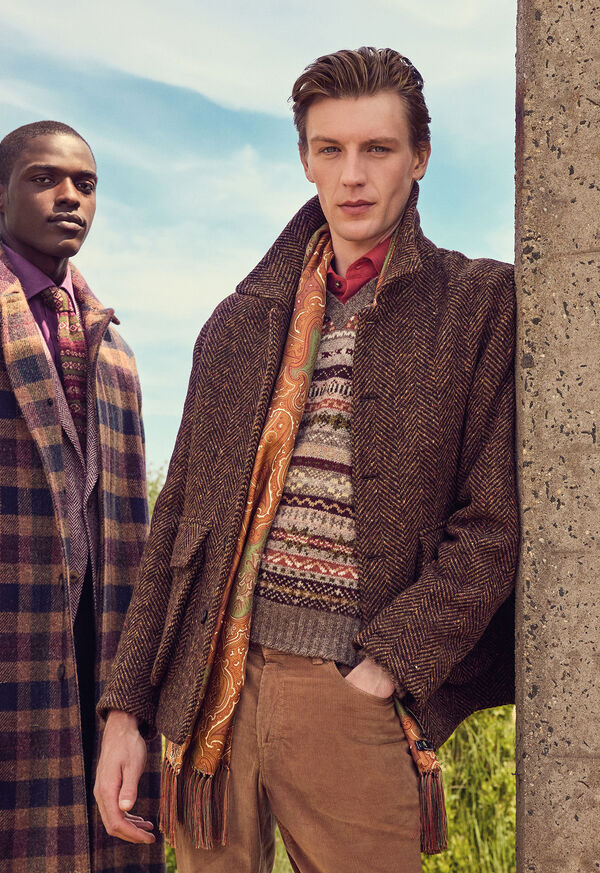 Paul Stuart Brown Tweed Chore Coat, image 2