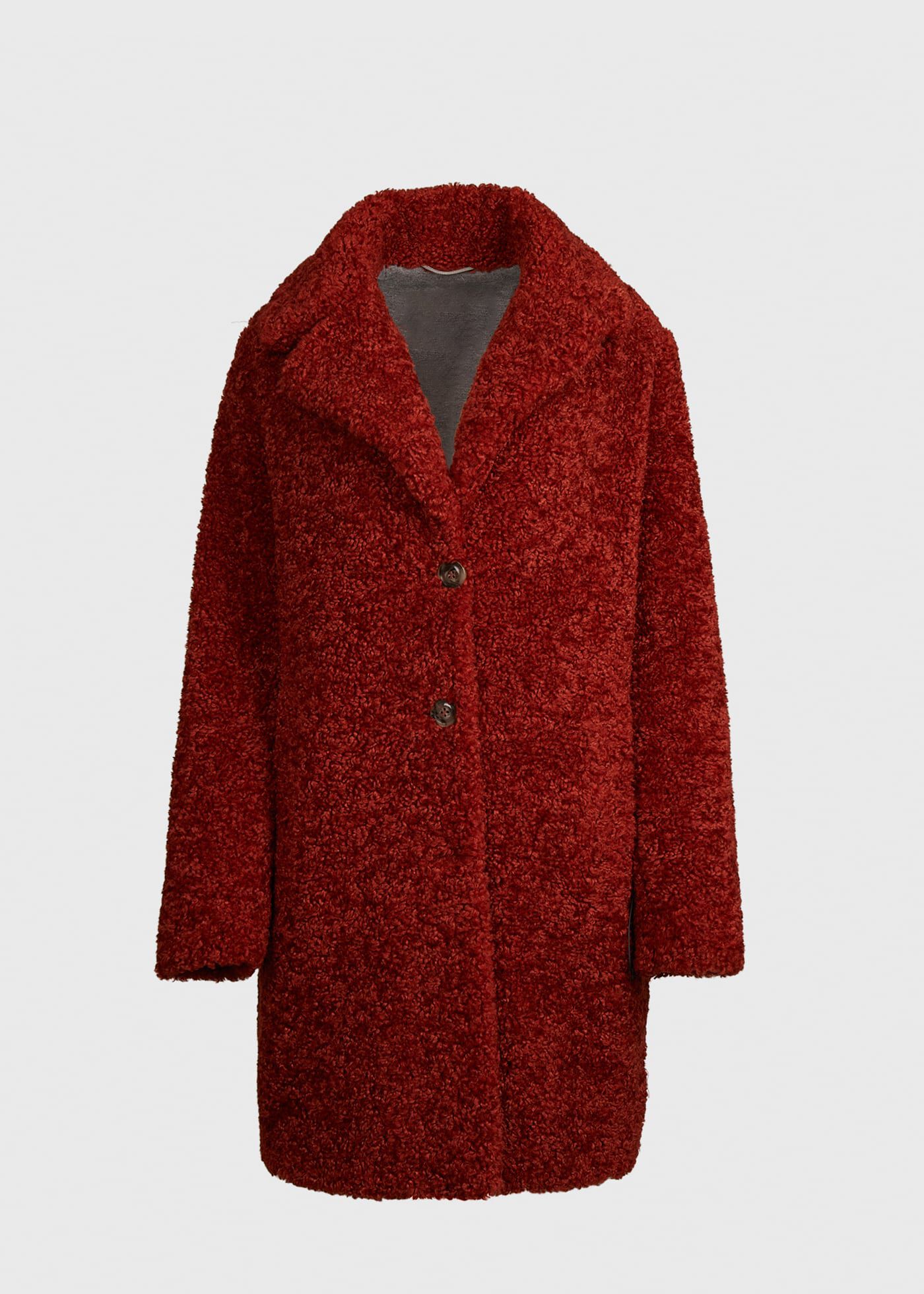 Long red online teddy bear coat