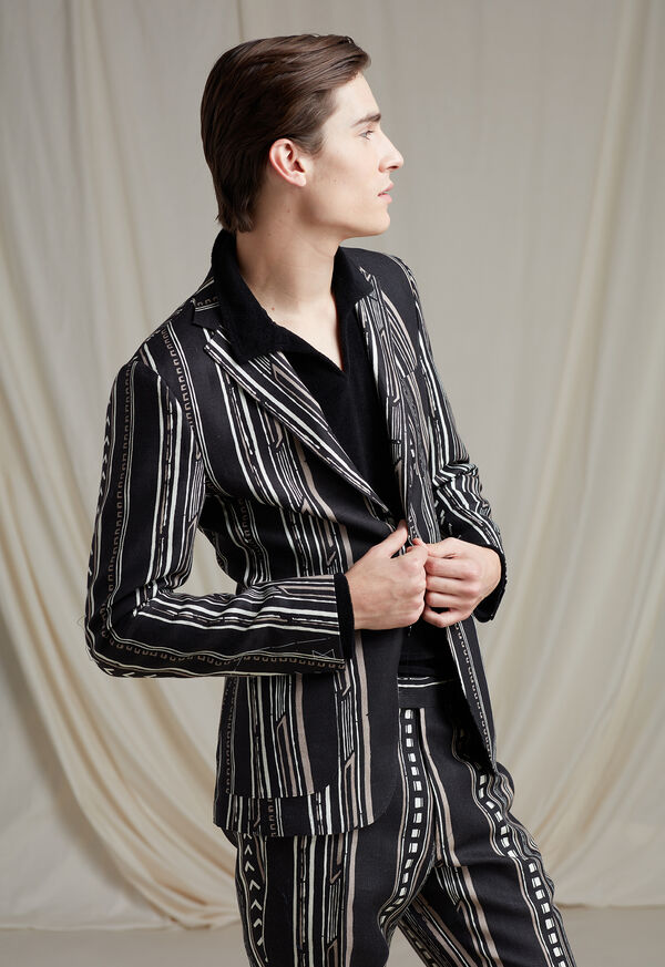 Paul Stuart Black and Tan Linen Stripe Jacket, image 2