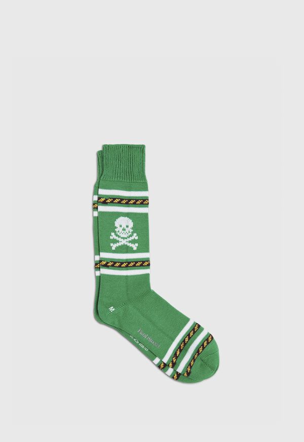 Paul Stuart Heavyweight Skull Motif Crew Sock, image 1