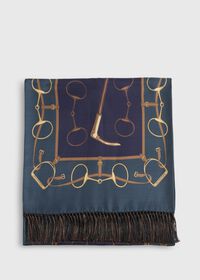 Paul Stuart Printed Equestrian Silk Scarf, thumbnail 2