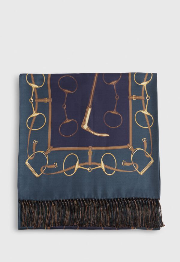 Paul Stuart Printed Equestrian Silk Scarf, image 2
