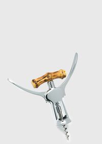 Paul Stuart Bamboo Chrome Plated Brass Double Lever Corkscrew, thumbnail 1