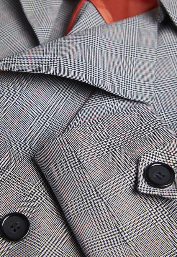 Paul Stuart Plaid Trench Coat with Raker, image 3