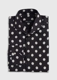 Paul Stuart Black and White Dot Linen Shirt, thumbnail 1