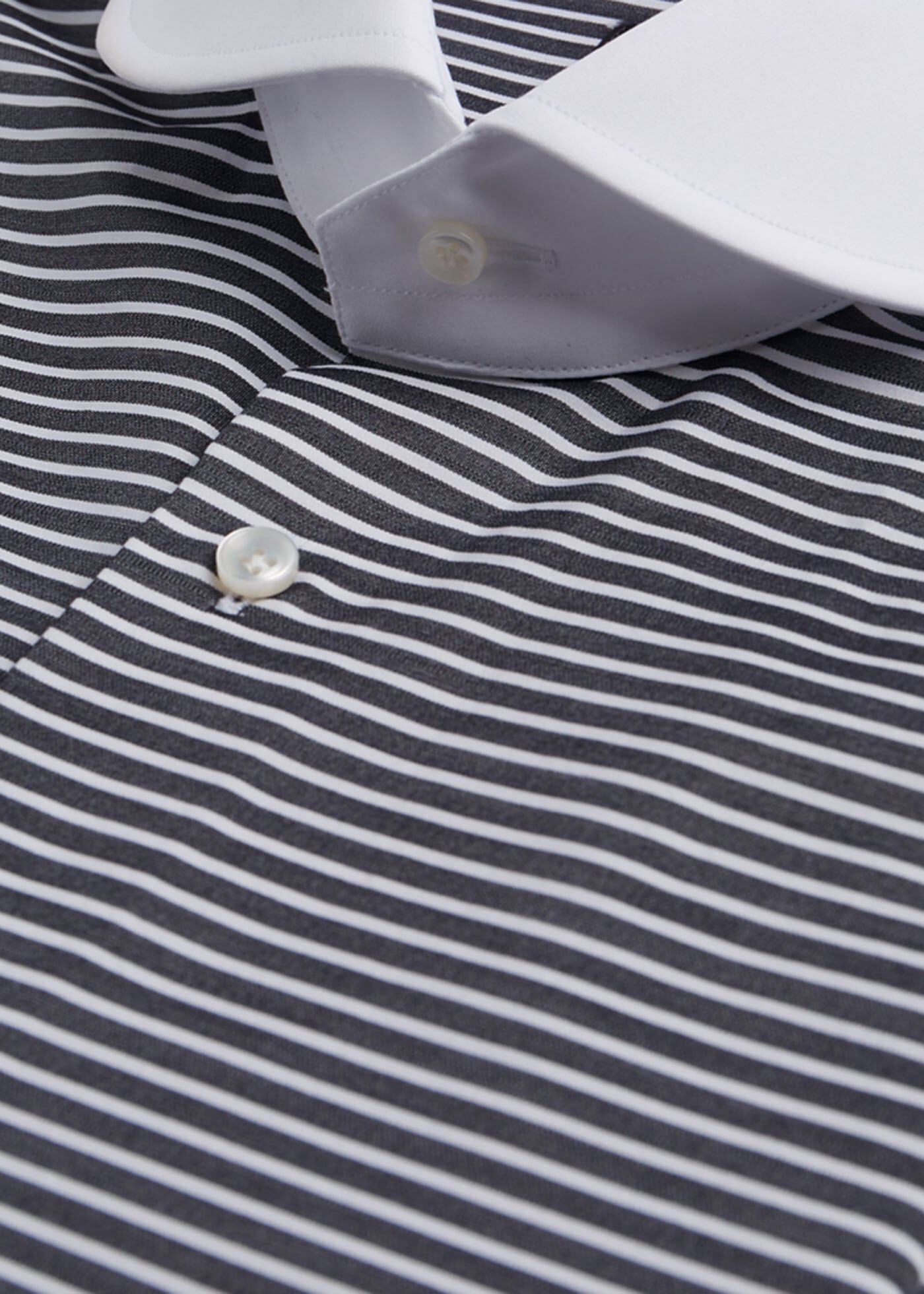 Black and shop white collared shirt