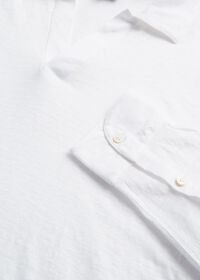 Paul Stuart Linen Johnny Collar Long Sleeve Pullover, thumbnail 3