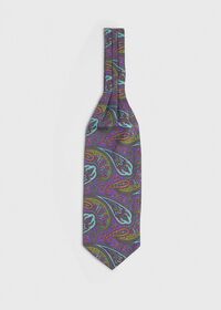 Paul Stuart Purple Bold Paisley Ascot, thumbnail 1