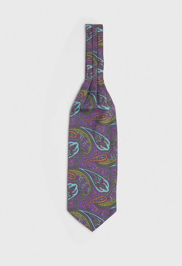 Paul Stuart Purple Bold Paisley Ascot, image 1