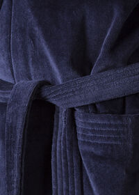 Paul Stuart Navy Terry Cotton Velour Robe, thumbnail 2