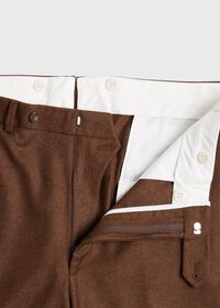 Paul Stuart Solid Brown Flannel Pant, thumbnail 2