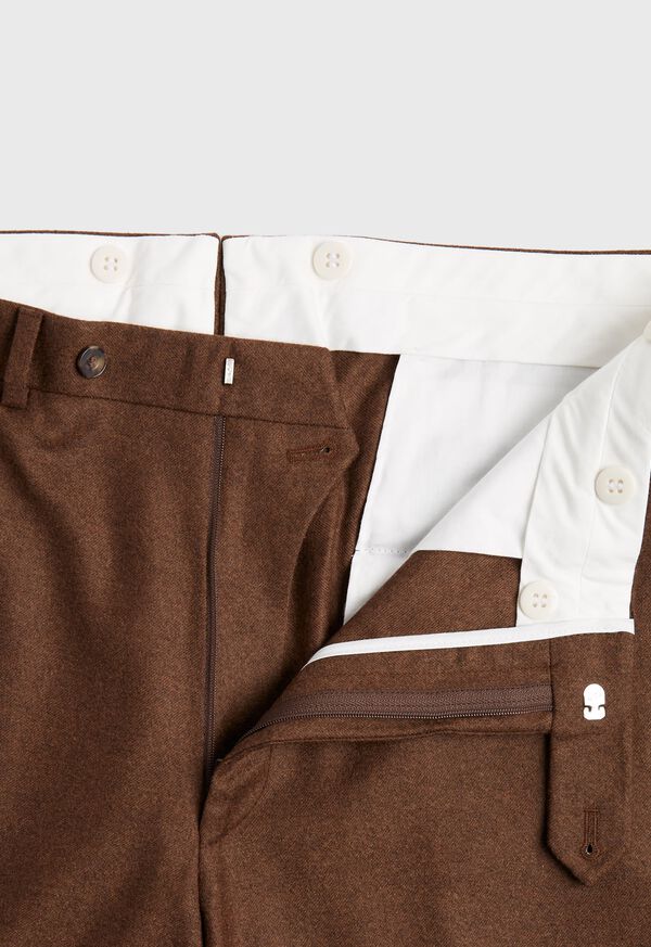 Paul Stuart Solid Brown Flannel Pant, image 2