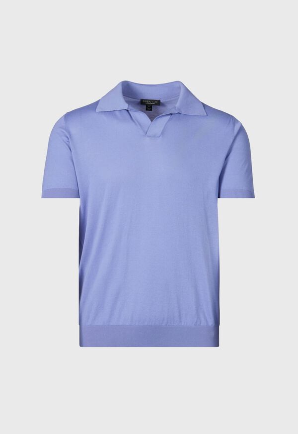 Paul Stuart Cotton Johnny Collar Knit Shirt, image 1