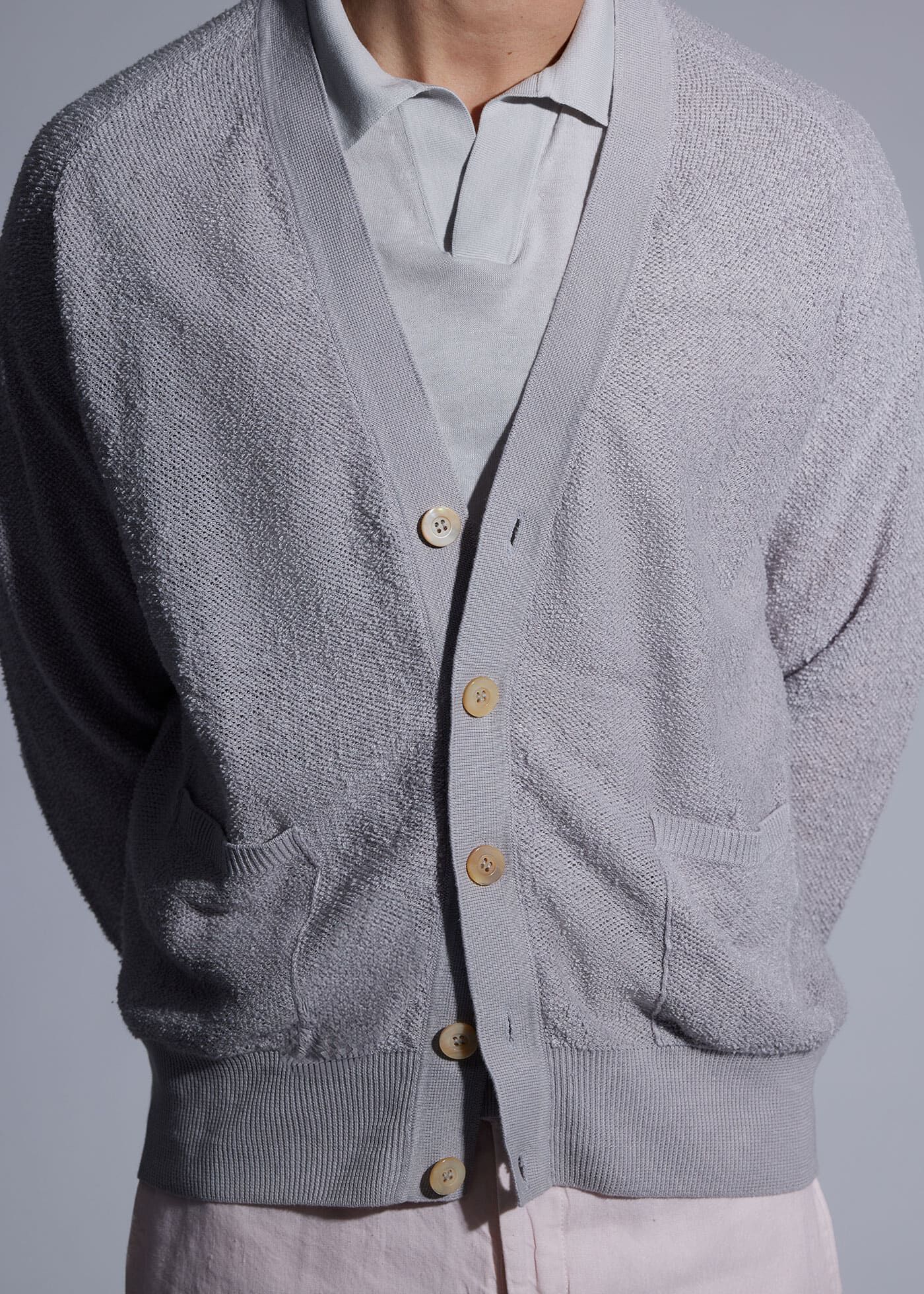 Terry cloth cardigan top