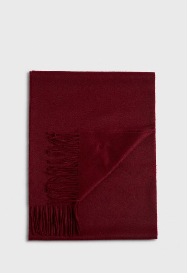 Paul Stuart Cashmere Solid Color Scarf with Embroidered Logo, image 11