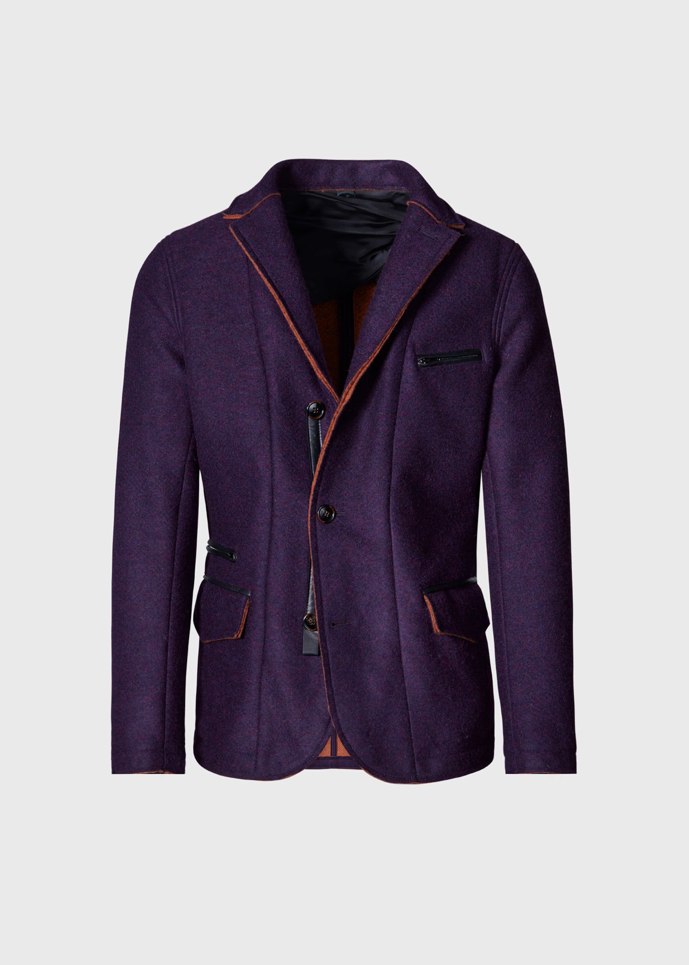 Wool Raw Edge Jacket with Gilet