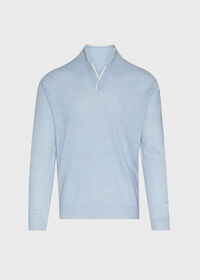 Paul Stuart Open Collar Sweater With Contrast Tipping, thumbnail 1