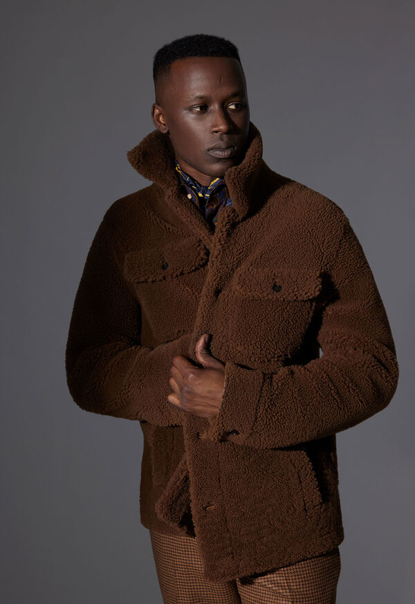 Paul Stuart Curly Shearling Shirt Jacket, image 5