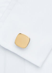 Paul Stuart 14K Gold Polished Cushion Shape Cufflinks and Studs, thumbnail 2