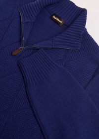 Paul Stuart Cashmere Parquet Stitch Quarter Zip Sweater, thumbnail 2