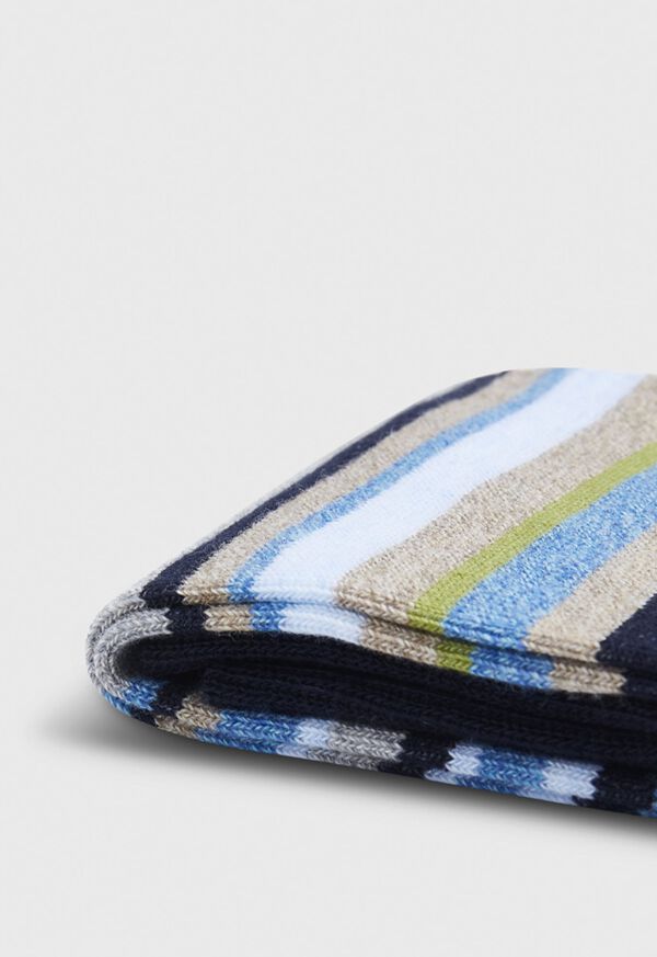 Paul Stuart Melange Fine Stripe Crew Sock, image 2