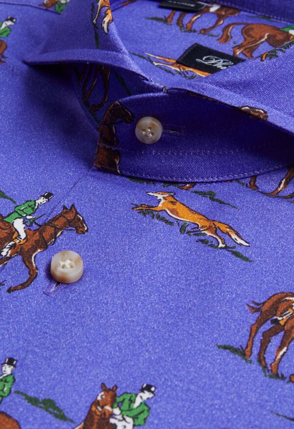 Paul Stuart Equestrian Print Brushed Cotton Shirt, image 2