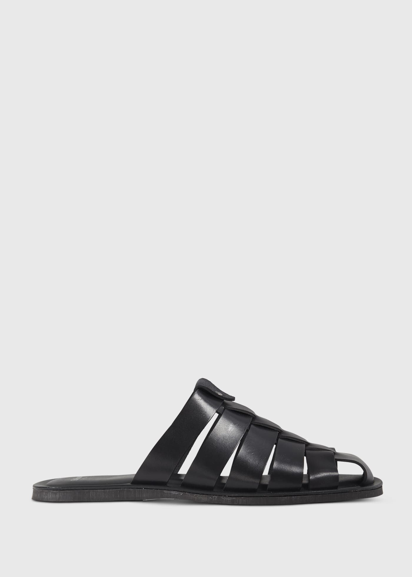 Leather slide on hotsell sandals
