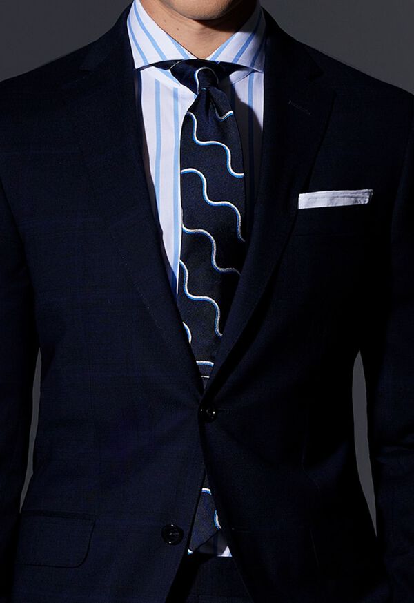 Paul Stuart Deco Wave Woven Silk Tie, image 2