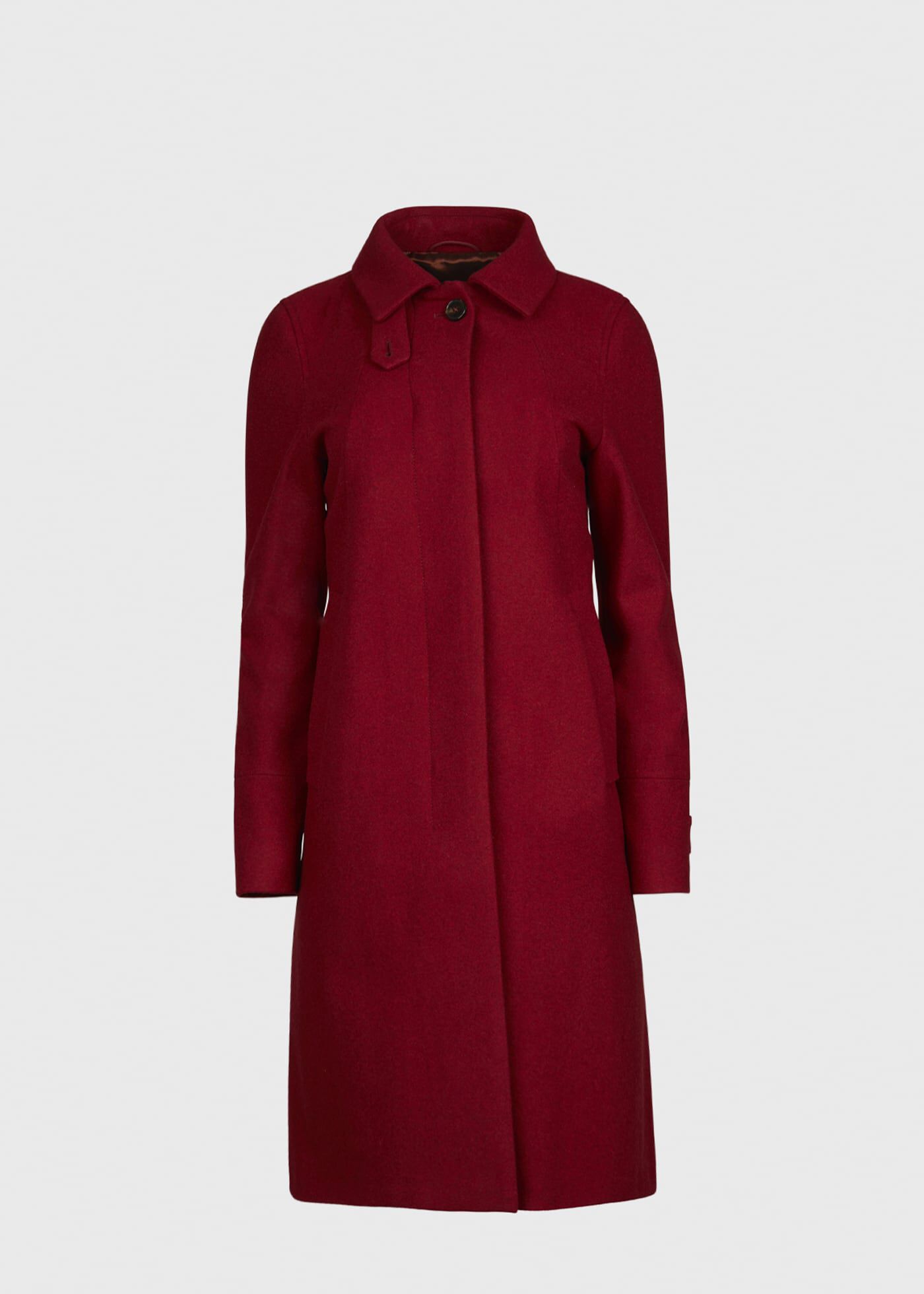 Red wool swing coat shop