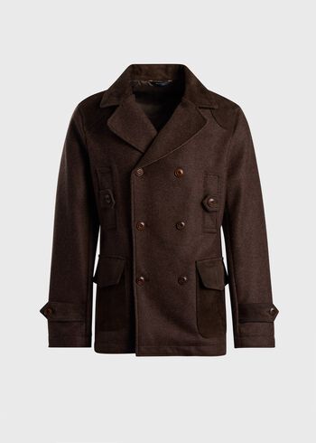 Paul Stuart Double Breasted Wool Raw Edge Coat
