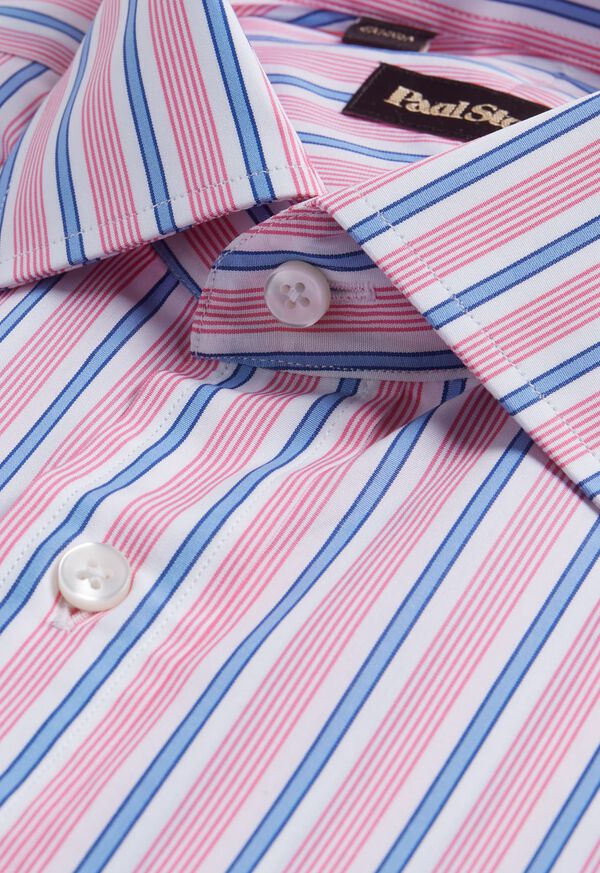 Variegated Stripe Cotton Dress Shirt