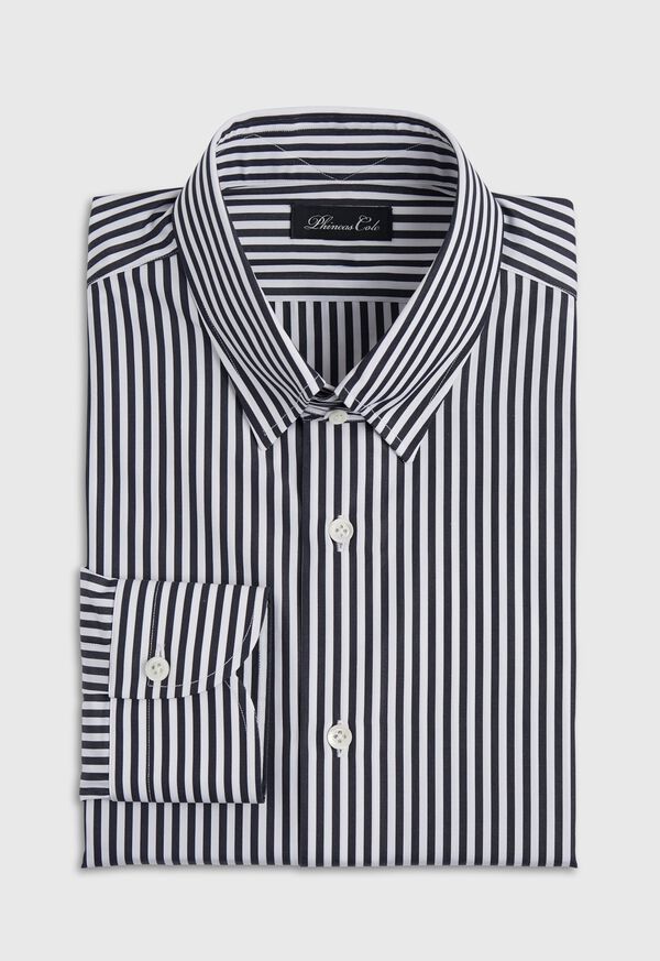 Paul Stuart Black And White Stripe Dress Shirt