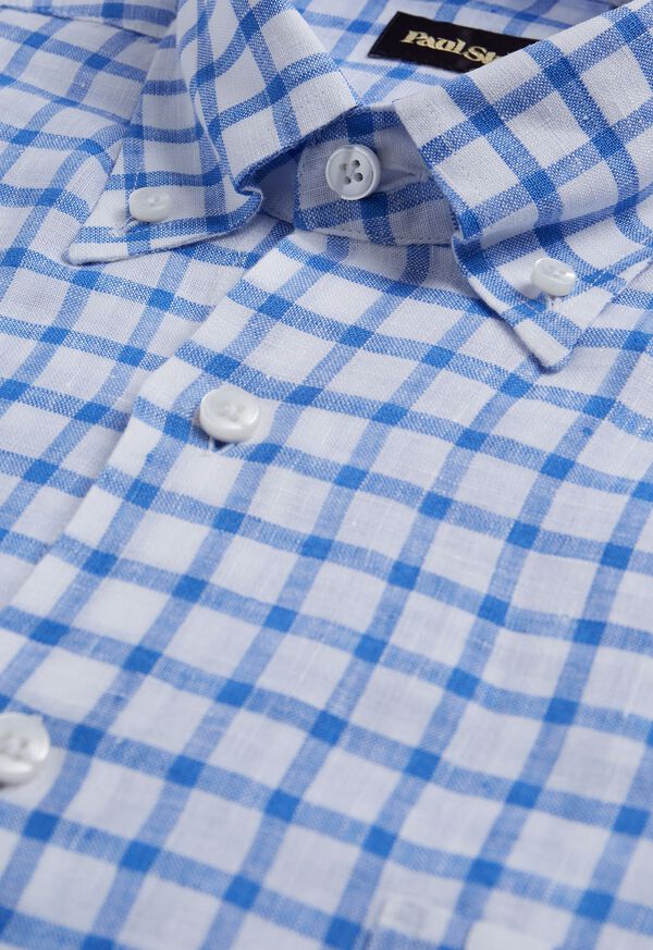 Paul Stuart Linen Windowpane Sport Shirt, image 2