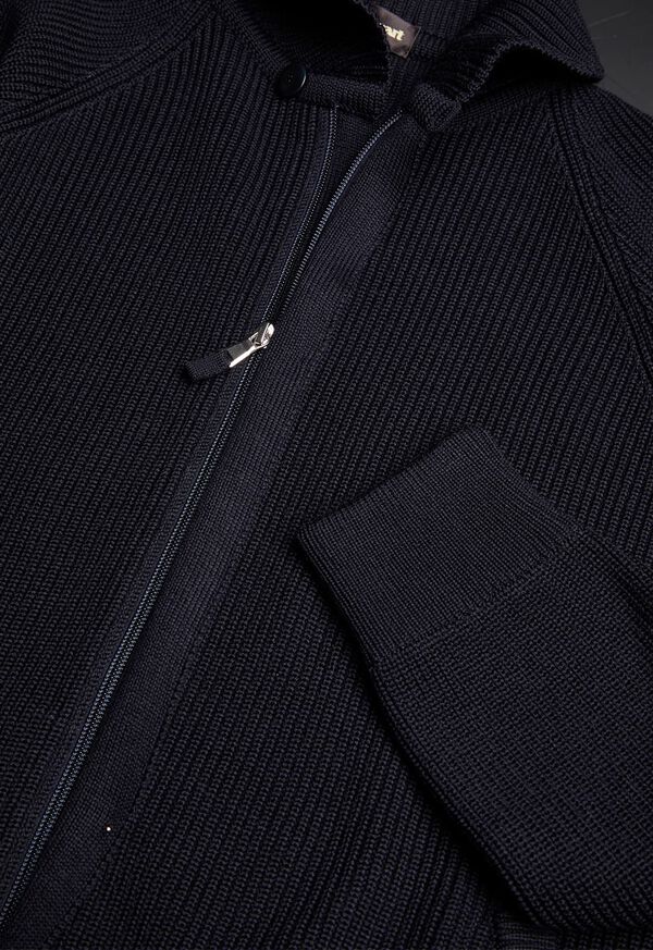 Paul Stuart Merino Wool Ribbed Full Zip Cardigan, image 2